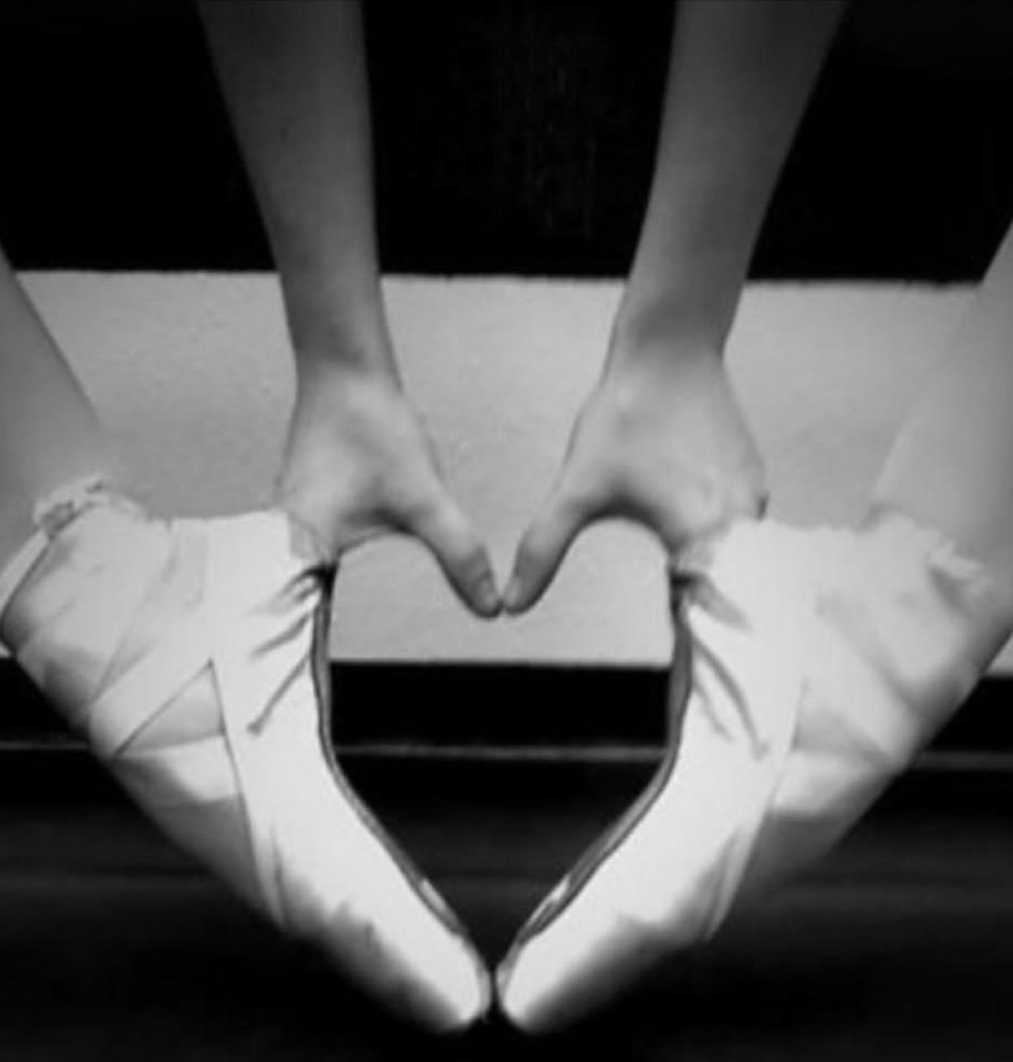 ballet shoes in the shape of a heart